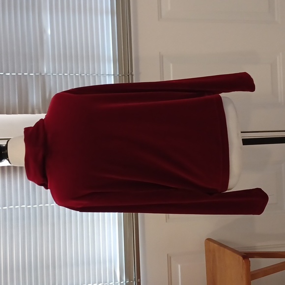 2/$50 Red Velour Turtleneck - Size Medium - Picture 4 of 5